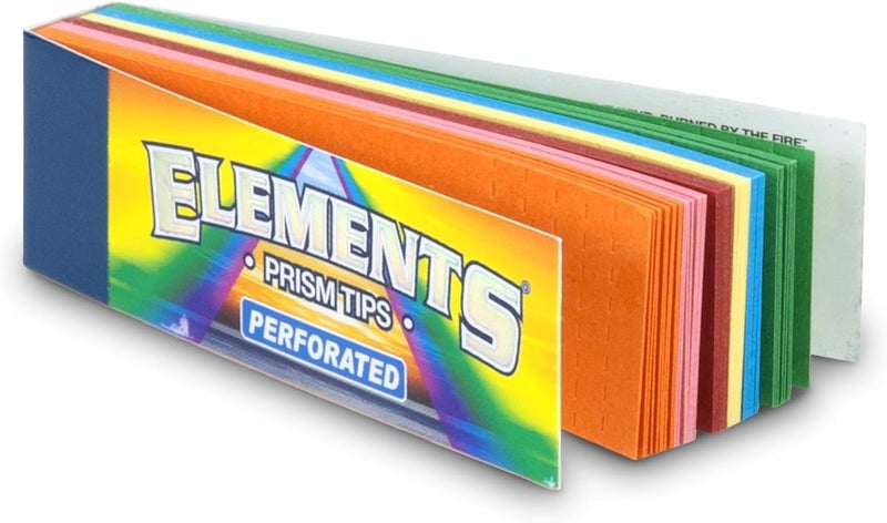 Elements Pre-Rolled Filter Tips Prism Design - Perforated - 10 Pack + ESD Scoop Card - 50 Tips Per Pack = 500 Tips - Rolling in Style - Image 2